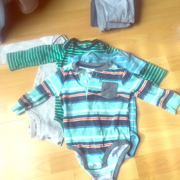 Bundle 12 shirts tops onesies and pants bottoms - Picture 2 of 4